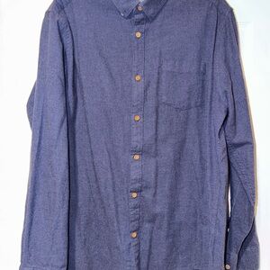 Common People Men's Blue Button-Up Shirt